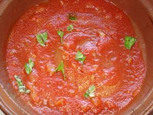 Delicious Tomato Basil Sauce for the Eggplant Parmigiana